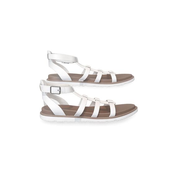 madeline Shoes - MADELINE WHITE FAUX LEATHER ROUND TOE SANDALS SZ. 8.5
